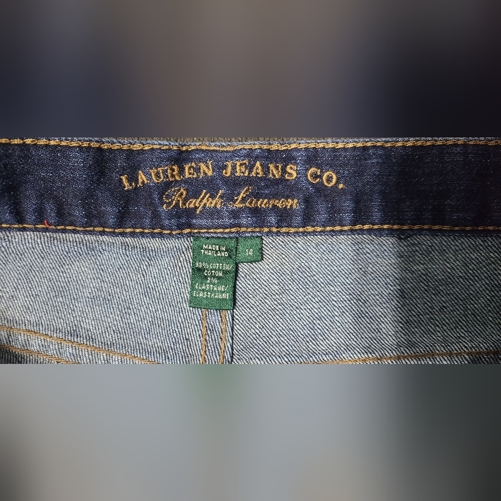Lauren Jeans Co. Ralph Lauren classic bootcut denim jeans women's 14 Rise11" - Picture 13 of 16